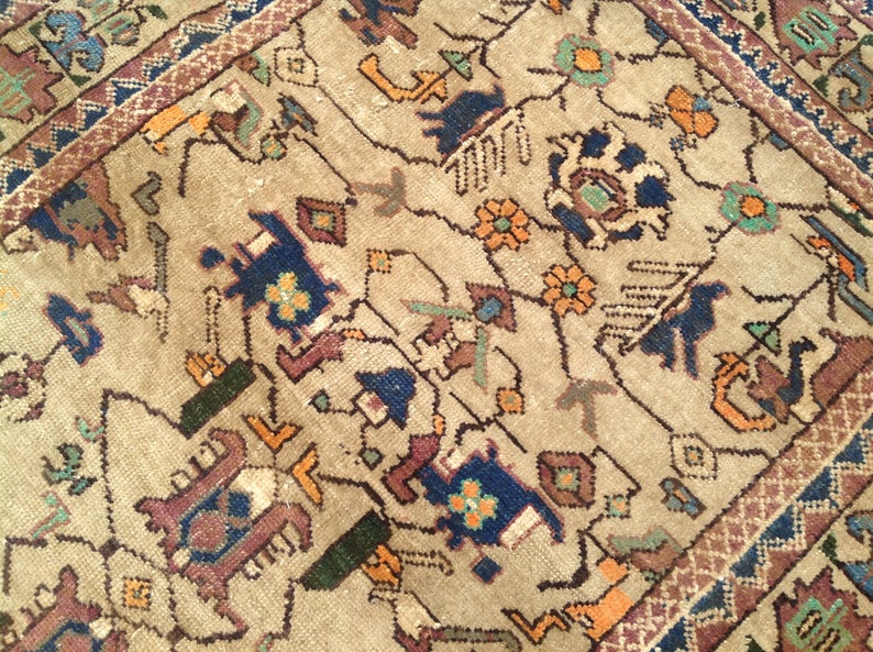 Handmade Turkish Oushak Rug 173cm x 109cm Vintage 1940s