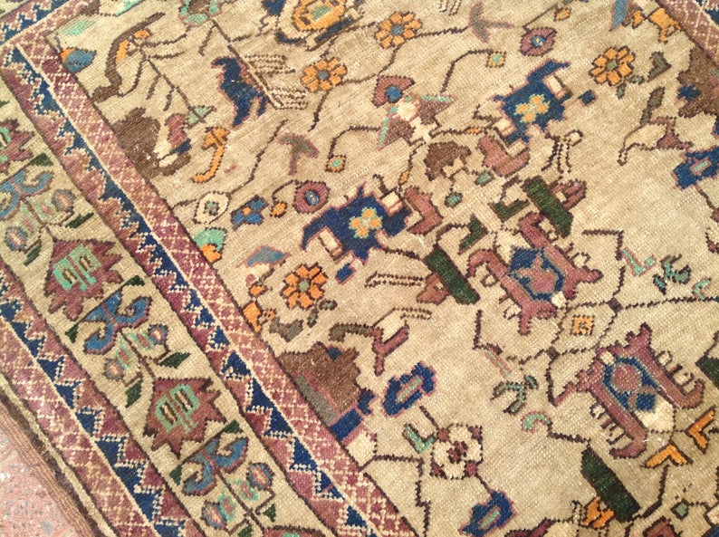 Handmade Turkish Oushak Rug 173cm x 109cm Vintage 1940s