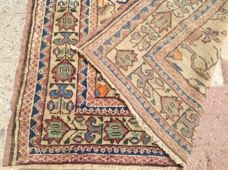Handmade Turkish Oushak Rug 173cm x 109cm Vintage 1940s