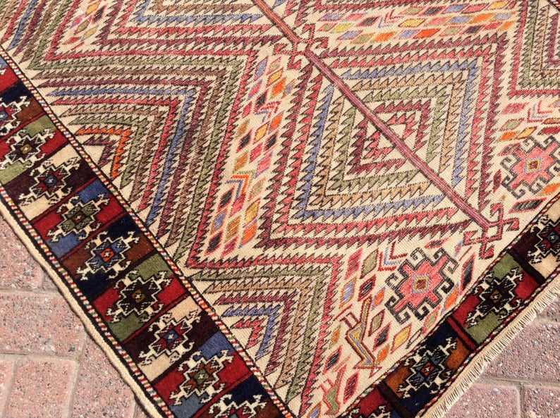 Handmade Turkish Oushak Rug 173cm x 124cm Vintage 1940s