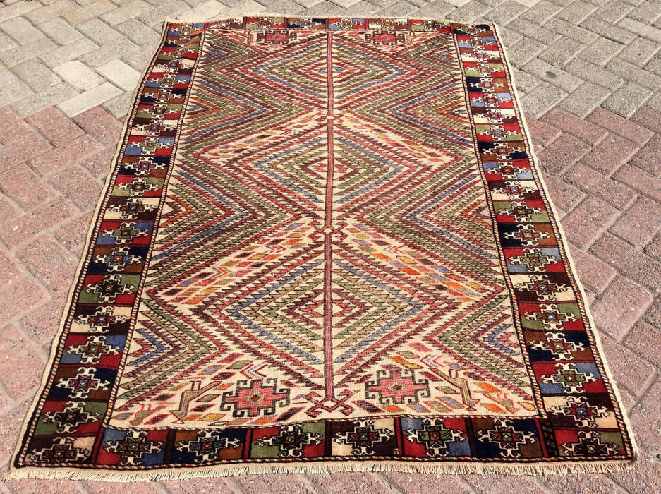 Handmade Turkish Oushak Rug 173cm x 124cm Vintage 1940s