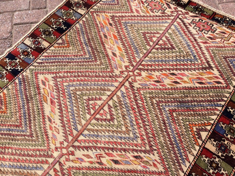 Handmade Turkish Oushak Rug 173cm x 124cm Vintage 1940s
