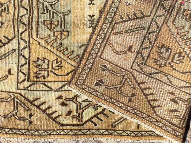 Handmade Turkish Oushak Rug 197cm x 108cm Antique Design