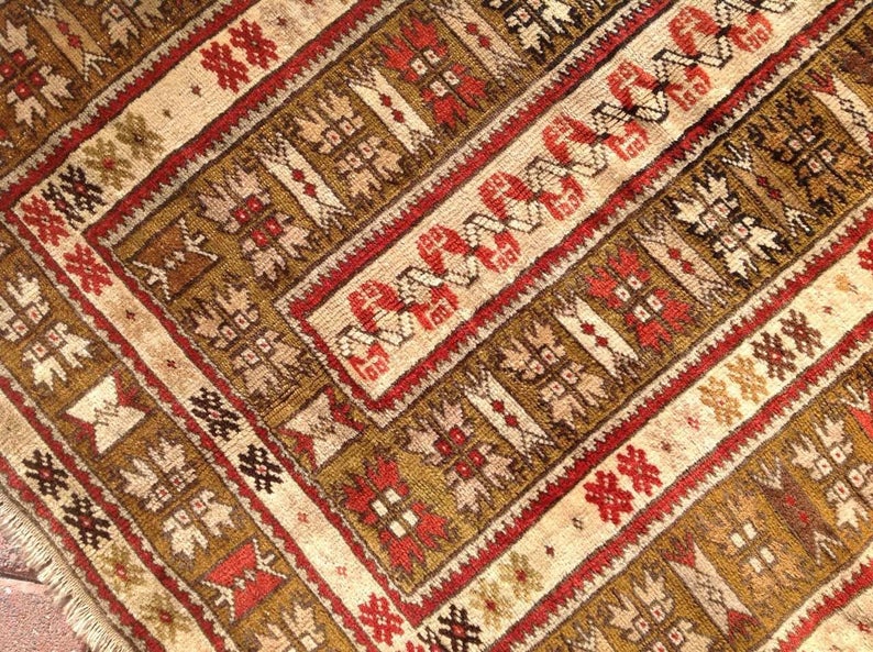 Handmade Turkish Oushak Rug 198x109 cm Antique Design
