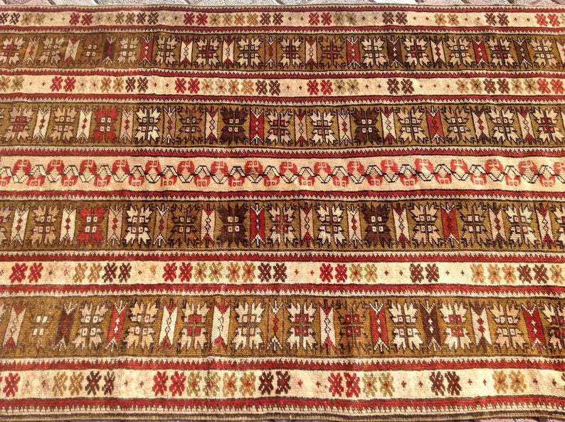 Handmade Turkish Oushak Rug 198x109 cm Antique Design
