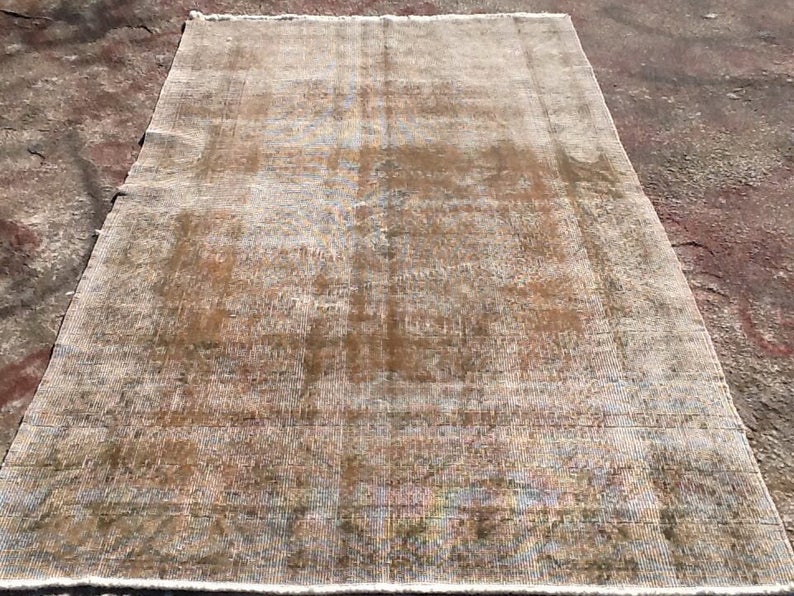 Handmade Turkish Oushak Rug 201cm x 114cm Vintage Design