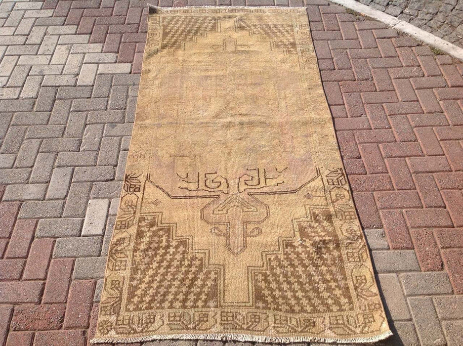 Handmade Turkish Oushak Rug 223cm x 106cm Antique Design