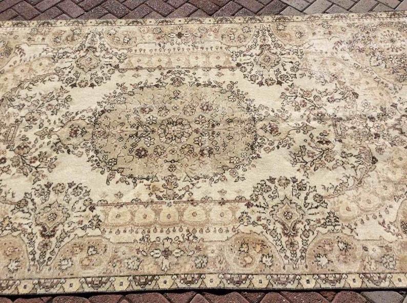 Handmade Turkish Oushak Rug 288cm x 161cm Antique Collectible