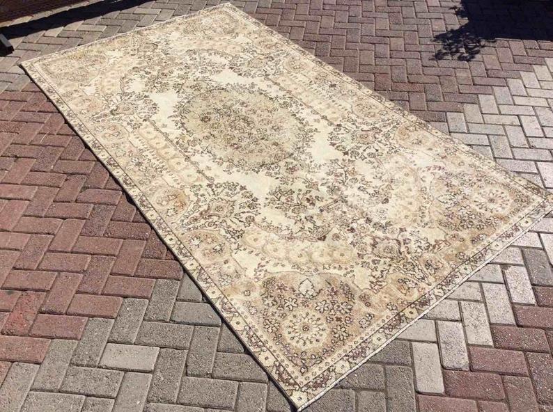 Handmade Turkish Oushak Rug 288cm x 161cm Antique Collectible