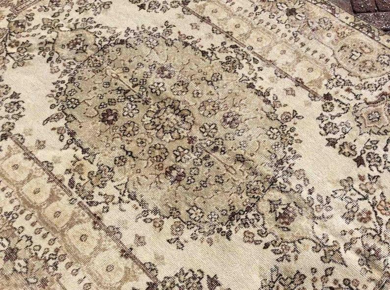 Handmade Turkish Oushak Rug 288cm x 161cm Antique Collectible