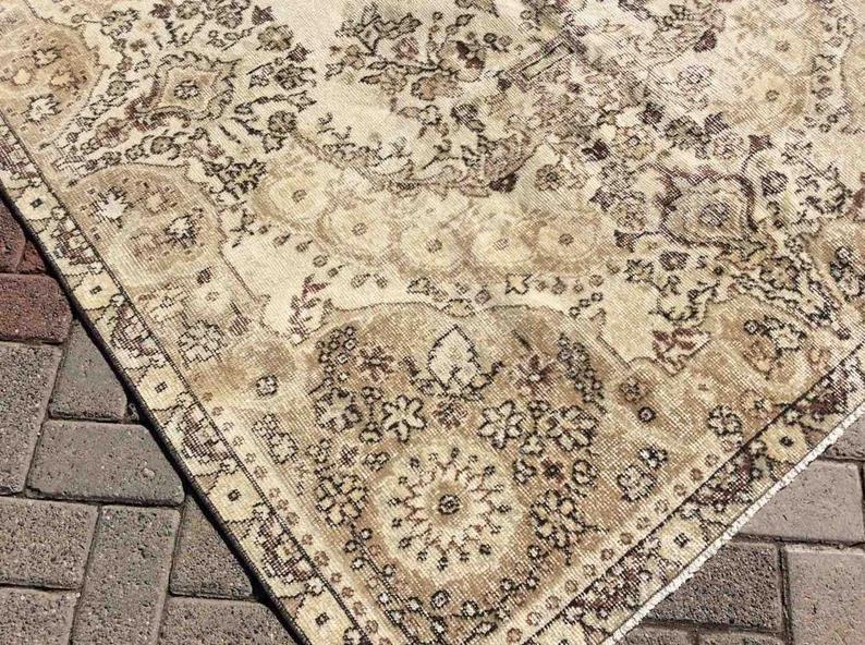Handmade Turkish Oushak Rug 288cm x 161cm Antique Collectible