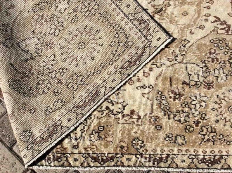 Handmade Turkish Oushak Rug 288cm x 161cm Antique Collectible
