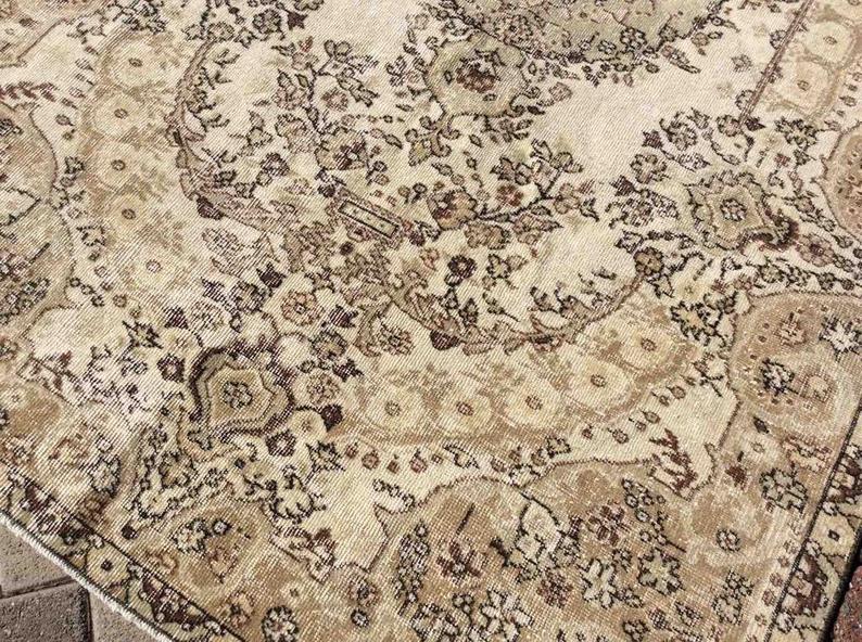 Handmade Turkish Oushak Rug 288cm x 161cm Antique Collectible