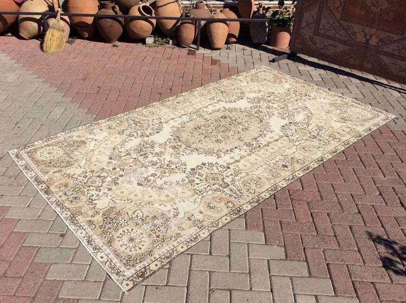 Handmade Turkish Oushak Rug 288cm x 161cm Antique Collectible