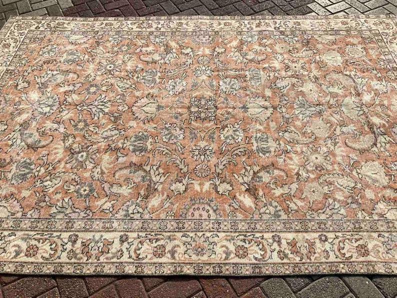 Handmade Turkish Oushak Rug 294cm x 191cm Antique Collectible