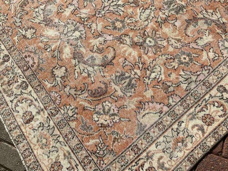 Handmade Turkish Oushak Rug 294cm x 191cm Antique Collectible