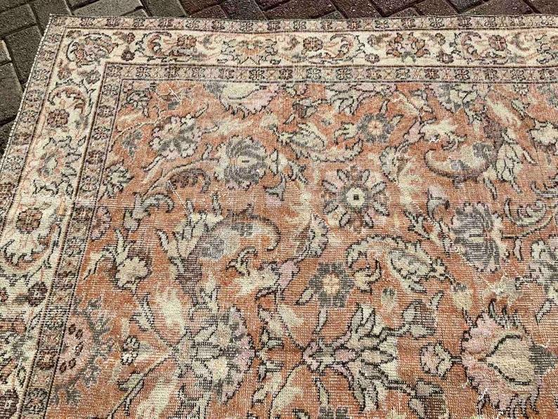 Handmade Turkish Oushak Rug 294cm x 191cm Antique Collectible