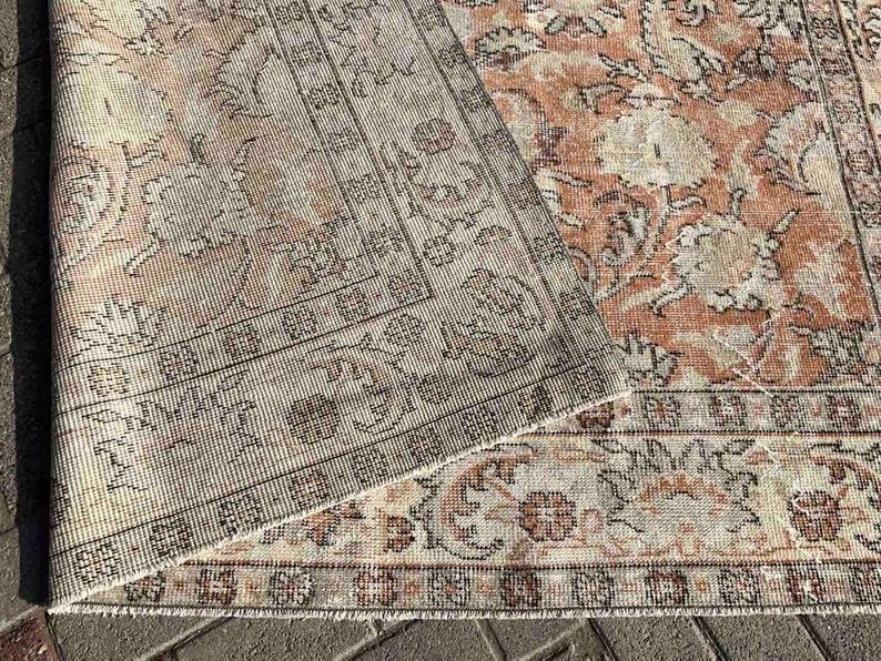 Handmade Turkish Oushak Rug 294cm x 191cm Antique Collectible