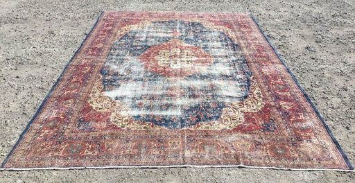 Handgemaakt Turks Oushak-tapijt 476 cm x 346 cm Vintage verzamelobject