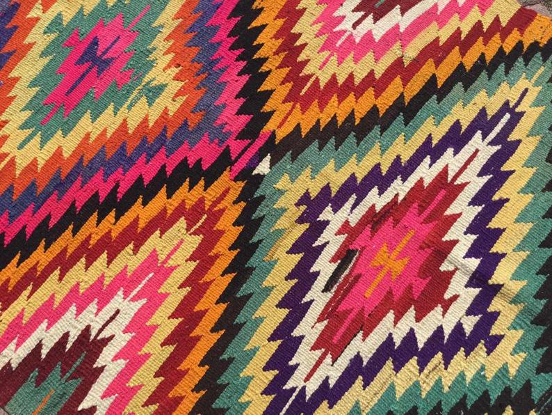 Handmade Vintage Kilim Rug 130cm x 97cm Wool