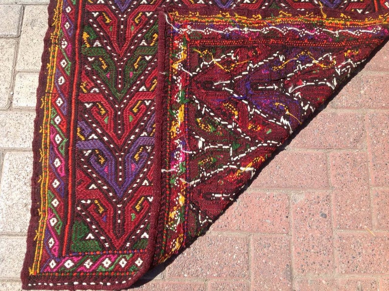 Handmade Vintage Kilim Rug 132cm x 99cm Turkish Wool