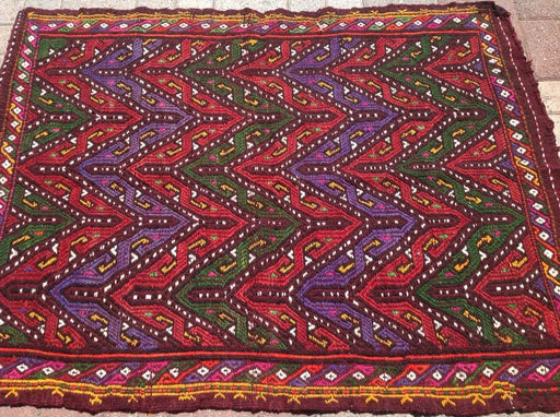 Handmade Vintage Kilim Rug 132cm x 99cm Turkish Wool