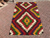 Handmade Vintage Kilim Rug 147cm x 89cm from Turkey