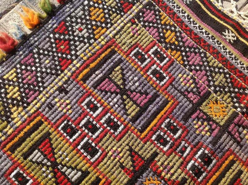 Handmade Vintage Kilim Rug 152cm x 109cm Central Turkey