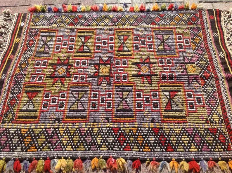 Handmade Vintage Kilim Rug 152cm x 109cm Central Turkey