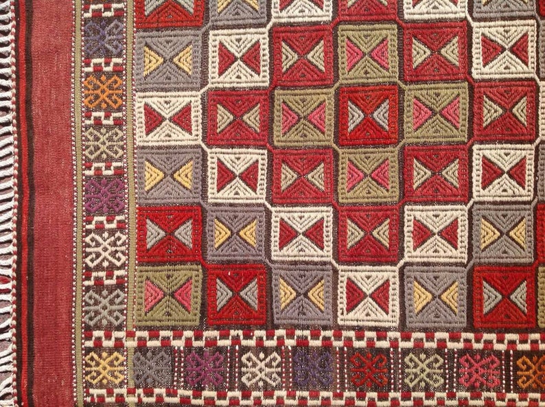 Tappeto Kilim vintage fatto a mano, 160 cm x 86 cm, dal design unico