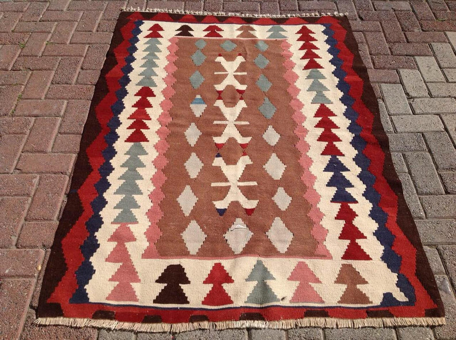 Handmade Vintage Kilim Rug 162cm x 117cm Central Turkey