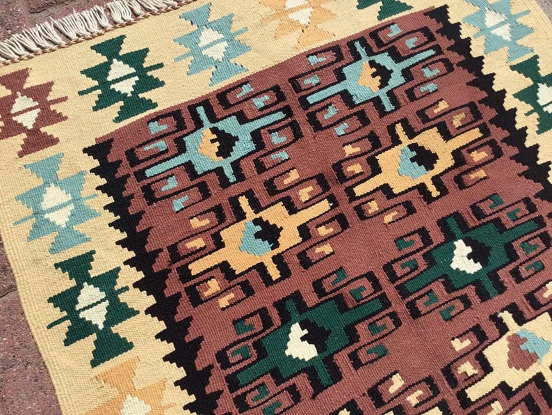 Handmade Vintage Kilim Rug 162cm x 90cm Wool