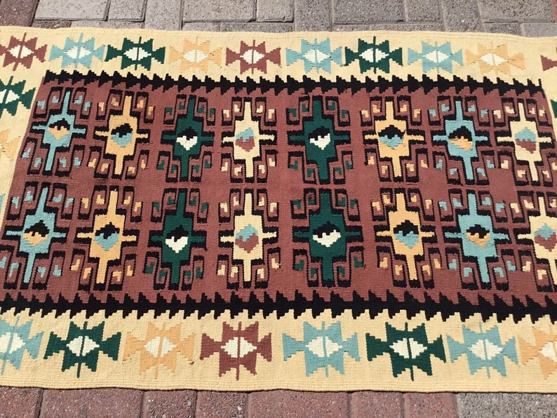 Handmade Vintage Kilim Rug 162cm x 90cm Wool