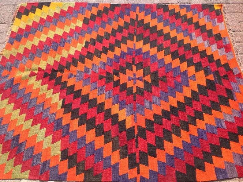 Handmade Vintage Kilim Rug 86cm x 61cm Unique Design