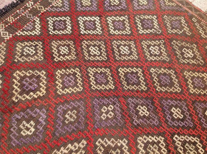 Handmade Vintage Striped Kilim Rug 208cm x 155cm