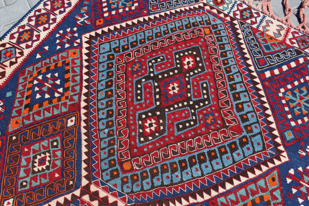 Tappeto Kilim turco vintage fatto a mano 160 cm x 220 cm