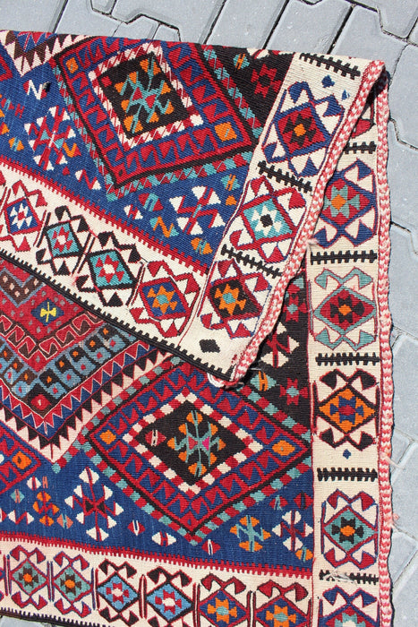 Tappeto Kilim turco vintage fatto a mano 160 cm x 220 cm