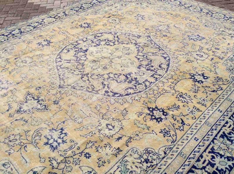Handmade Vintage Turkish Oushak Area Rug 362cm x 290cm