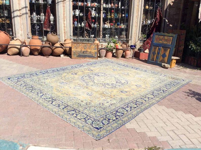 Handmade Vintage Turkish Oushak Area Rug 362cm x 290cm