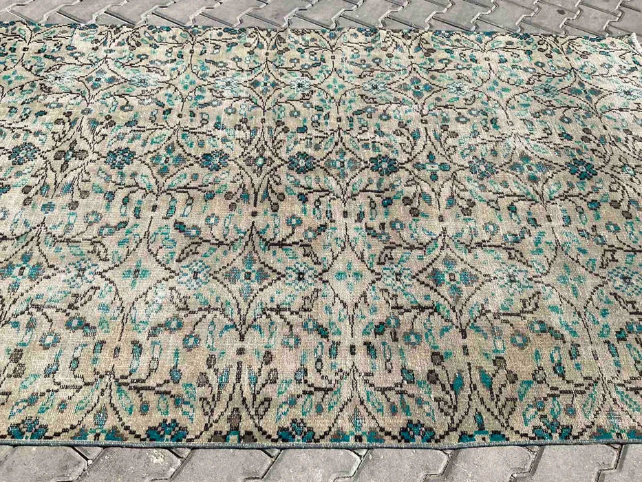 Handmade Vintage Turkish Oushak Rug 245cm x 146cm