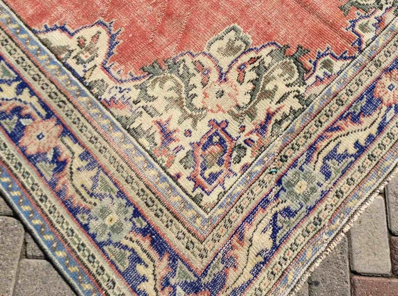 Handmade Vintage Turkish Oushak Rug 278cm x 200cm