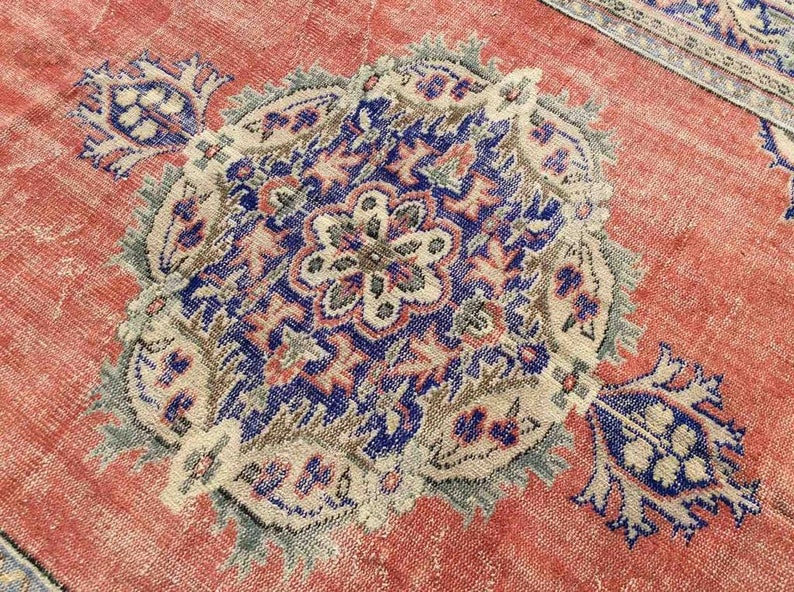 Handmade Vintage Turkish Oushak Rug 278cm x 200cm