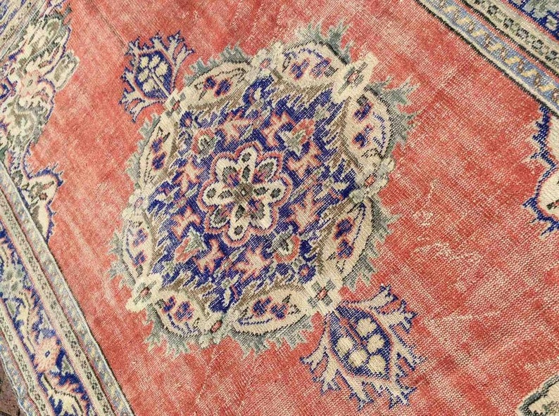 Handmade Vintage Turkish Oushak Rug 278cm x 200cm