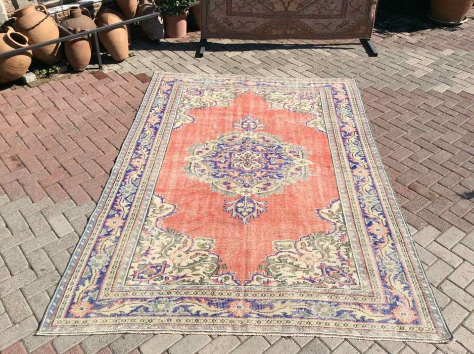 Handmade Vintage Turkish Oushak Rug 278cm x 200cm