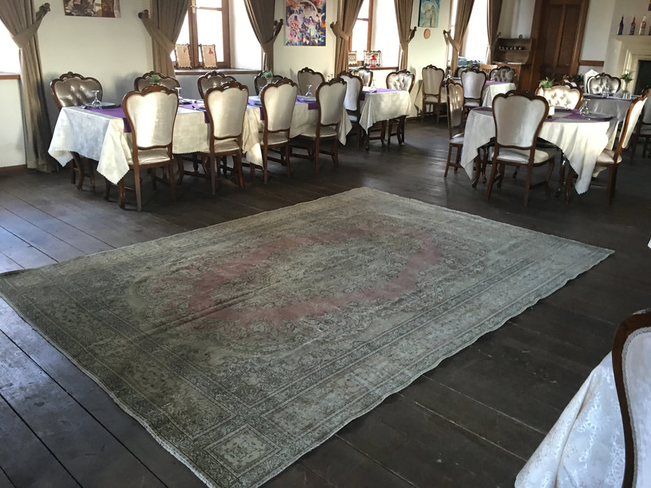 Handmade Vintage Turkish Oushak Rug 350cm x 249cm