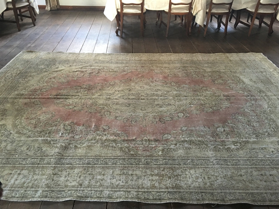 Handmade Vintage Turkish Oushak Rug 350cm x 249cm