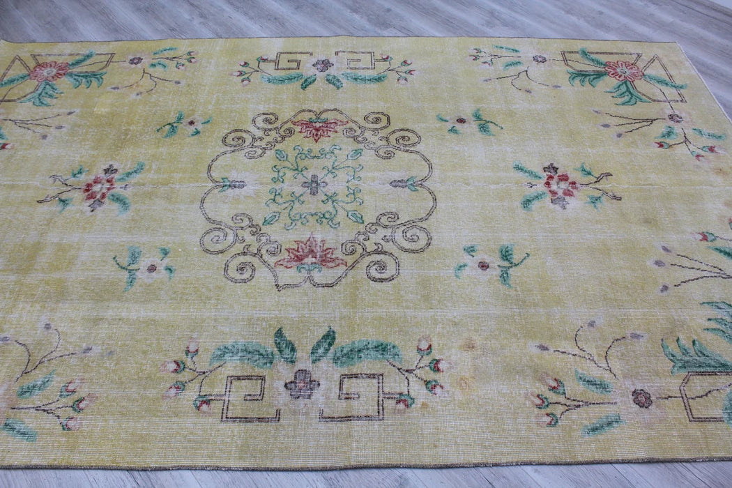 Handgemaakt vintage Turks tapijt 184 cm x 294 cm 100% wol