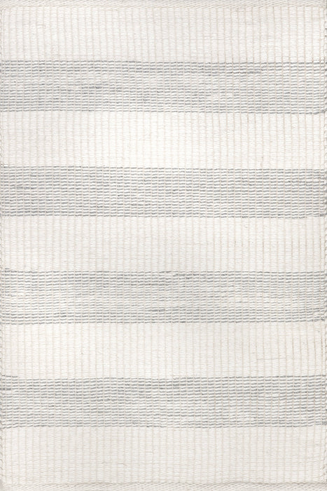 Handmade Wool Area Rug 152x244 cm Striped Design Ivory