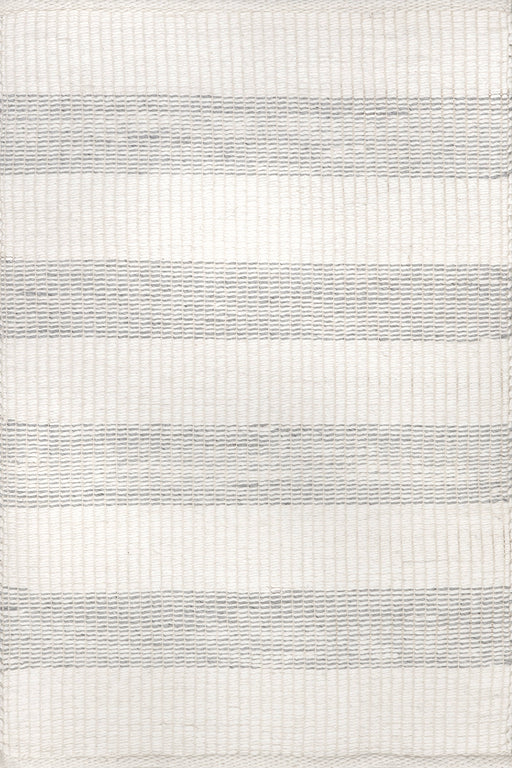 Handmade Wool Area Rug 152x244 cm Striped Design Ivory