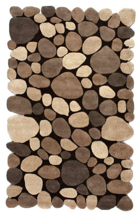 Handmade Wool Cobblestone Area Rug in Natural Colors